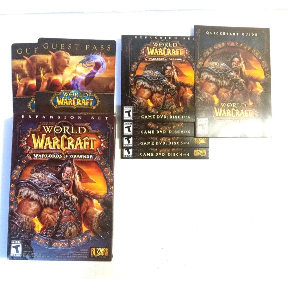 World of Warcraft Bundle Expansion Set Lot of 6 Window Mac PC Games And Guides
